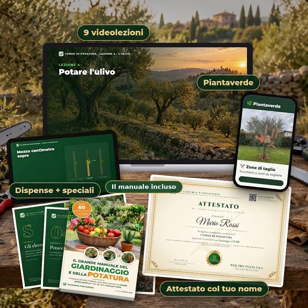 Tutto il corso: 9 videolezioni, dispense stampabili, speciali, Piantaverde e attestato